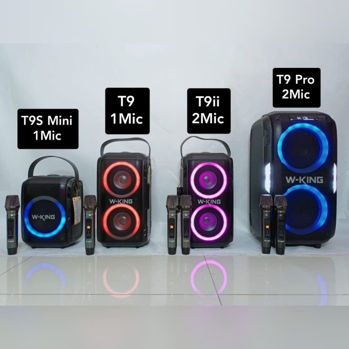 WKing Speaker Karaoke Bluetooth W-KING T9ii 2 MIC Wireless Portable Party Box Travelling TWS X-BASS Super Bass