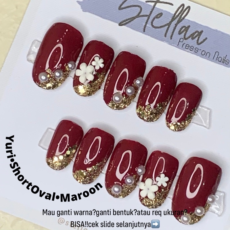 Wedding Nail Art Yuri||bisa ganti warna&ukuran