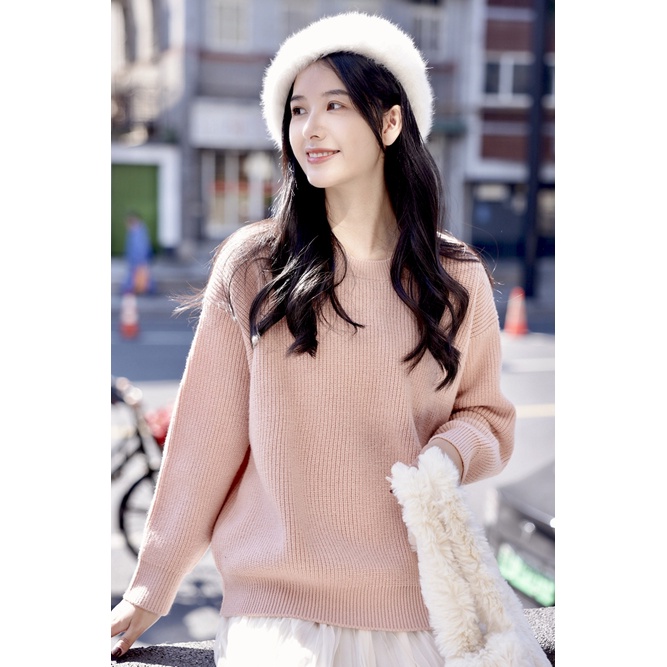 【Elegant】Korean Round Neck Long Sleeve Pullover Sweaters 7504