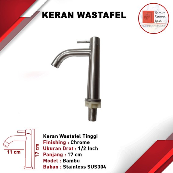 +%+%+%] KRAN WASTAFEL TINGGI / KERAN AIR / KERAN STAINLESS WASTAFEL / KRAN AIR