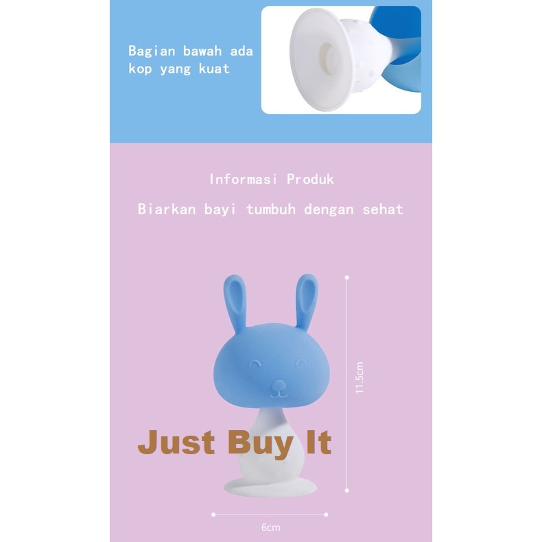 JBI-0215 Mainan Gigitan Bayi Silicone Model Rabbit Bell - Baby Fruit Teether Bell - Gigitan Bayi BPA FREE