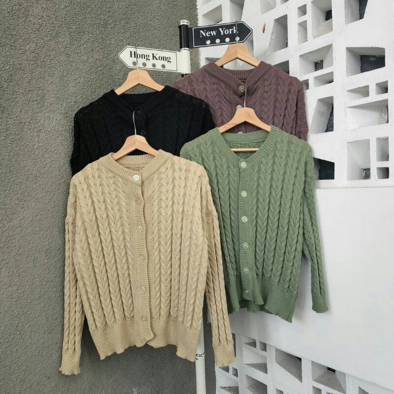 Sweater Rajut Wanita* Cable Knit Sweater