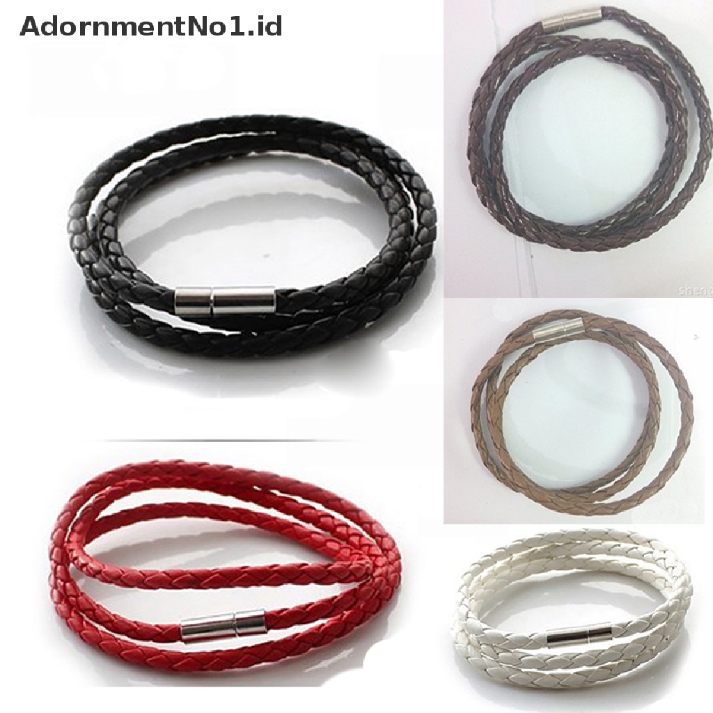 [AdornmentNo1] New Feshion Kalung Tali Kulit Asli Rantai Twist Stainless [ID]