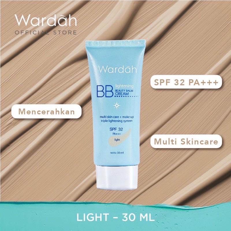 WARDAH Lightening BB Cream Indonesia / BB Krim Wajah 15ml / Multi Skin Care + Make Up Triple Lightening System SPF 32 PA+++ UV Protection Beauty Balm Light Natural / Cosmetic Makeup Face Make Up / Compact Loose Powder Foundation Concealer Bedak / Series