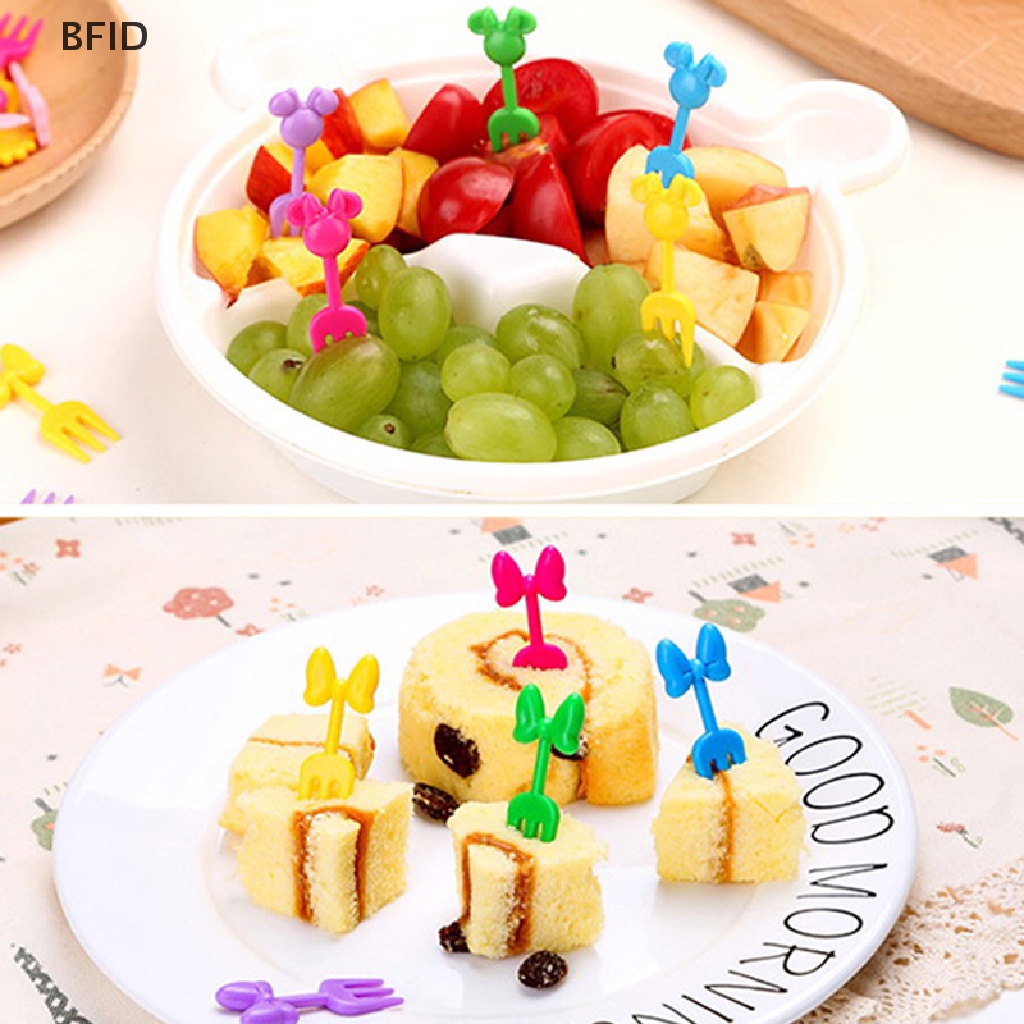 [BFID] Garpu Buah Mini Kartun Anak Fruit Pick Tusuk Gigi Bento Lunches Party Decor [ID]