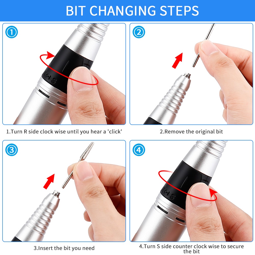 Electric Polisher File Pedicure Nail Glazing Machine Alat Kikir Kuku Nail Art Tools Accessories 35000RPM  Manicure Drill