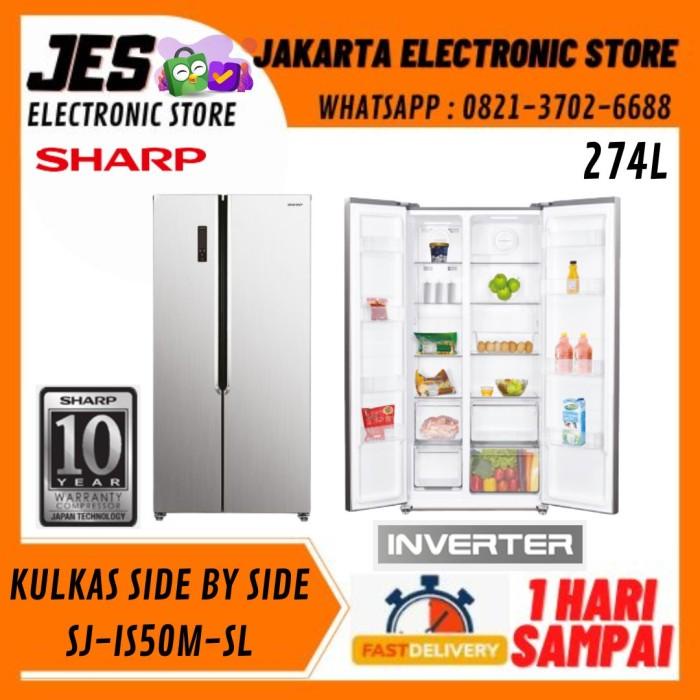 SHARP SJ-IS50M-SL KULKAS SIDE BY SIDE INVERTER 472 Liter SJ IS50M SL
