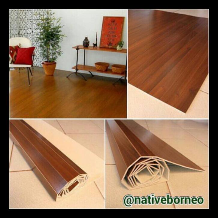 182X245 Karpet Kayu Gulung, Tikar Kayu Kalimantan, Karpet Plywood Kayu