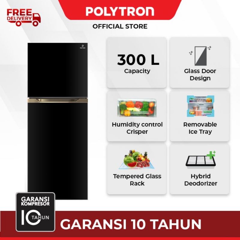 Kulkas Polytron 2 Pintu PRM430X / PRM431X (Inverter) Kulkas Polytron New Belleza Jumbo 300Liter
