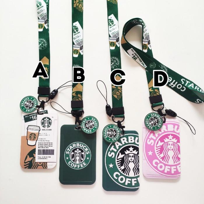 

ID Card Holder Name Tag Lanyard / Kalung Kartu Logo Starbucks Coffee