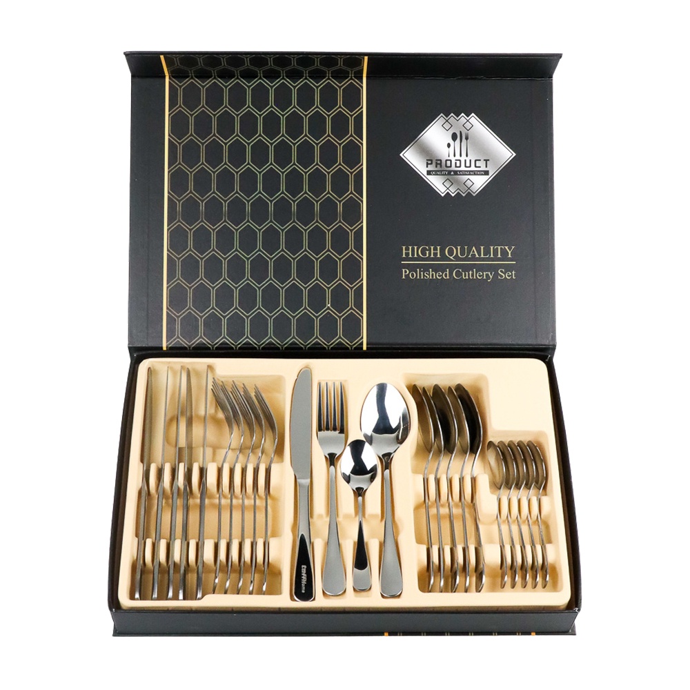 Set Perlengkapan Makan Sendok Garpu Pisau Cutlery 24 PCS