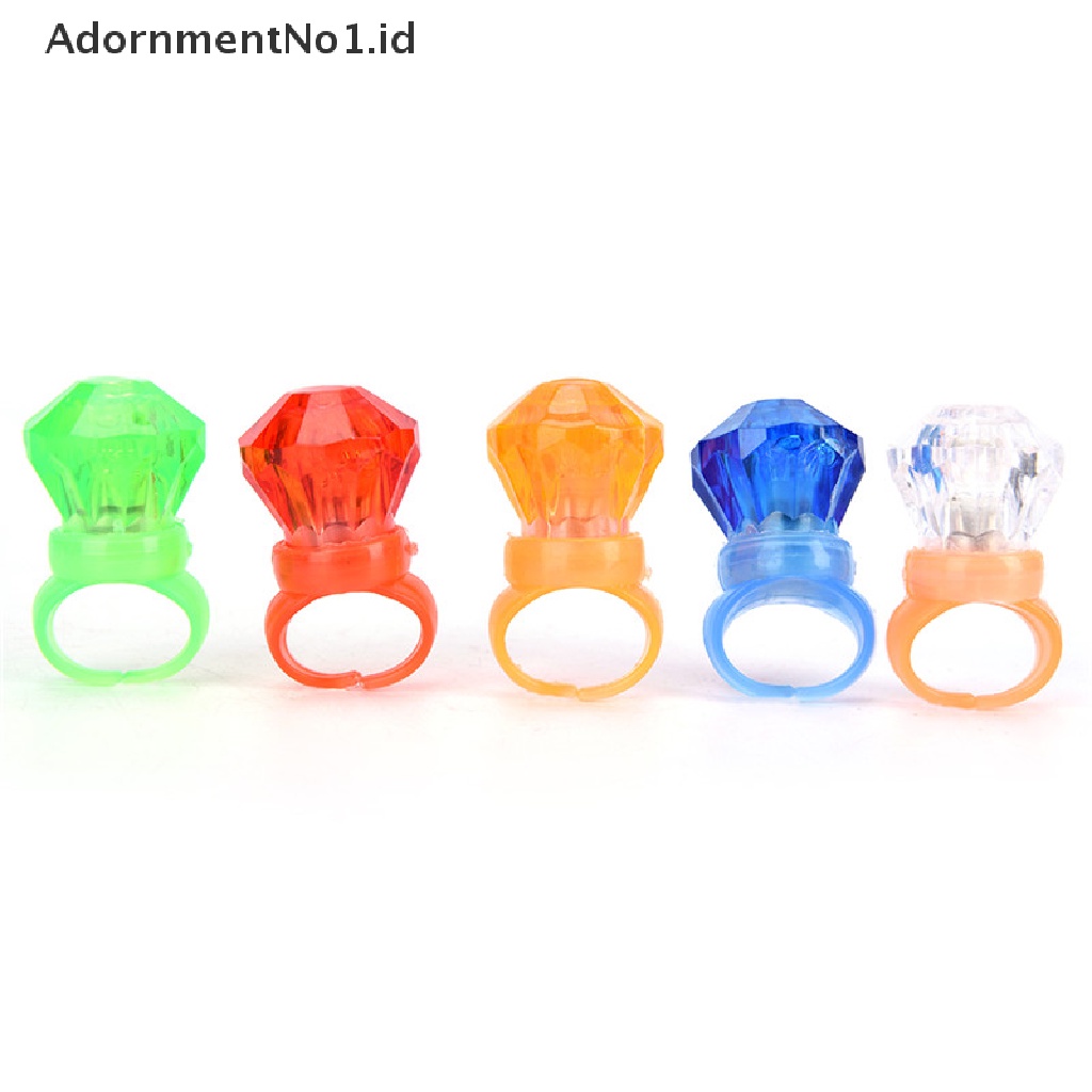 [AdornmentNo1] 5pcs LED Berkedip Cincin Jari Shiny Pesta Anak Menyala Glow in the dark Rings [ID]