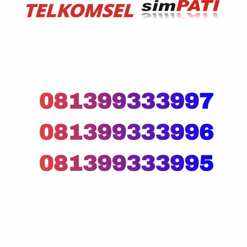 nomor cantik simpati unik 9933399