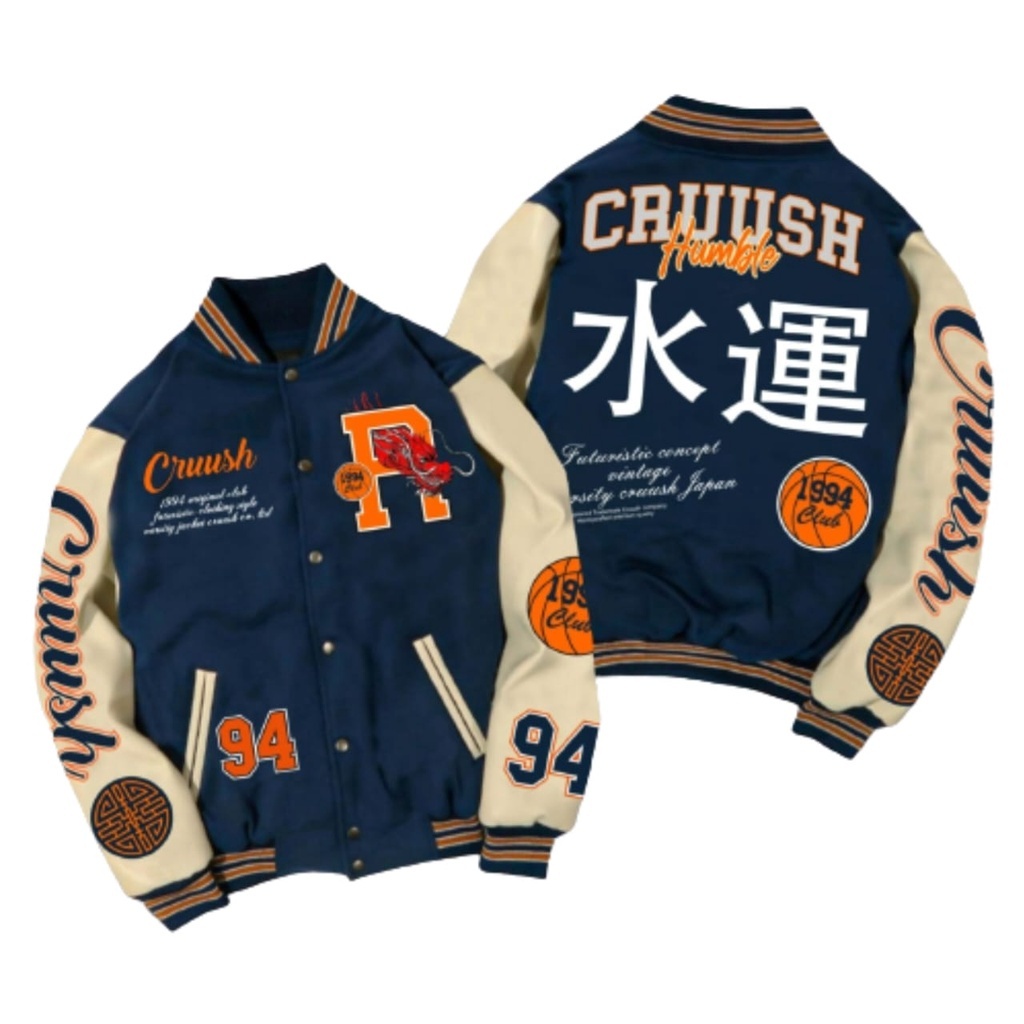 Jaket BaseBal Pria Wanita Kekinian Full Print/Jaket BaseBall Varsity Origins