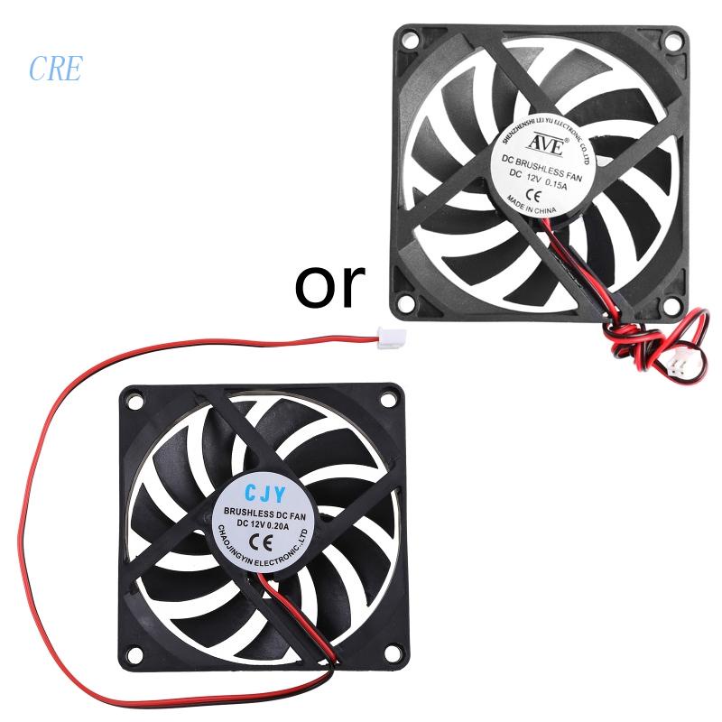 Cre 8010 Untuk DC Brushless Fan 8CM Pendingin 80mm DC12V 0.15A Cooler Fan 80X80X10mm 2Pin 2600rpm Kuat &amp; Tidak Berisik