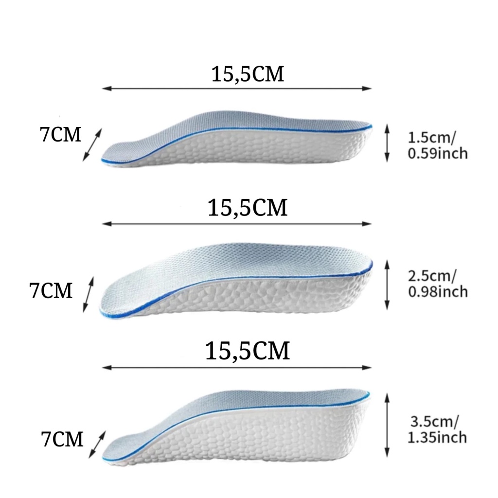 INSOLE PENINGGI BADAN INSTANT SOL SEPATU PENAMBAH TINGGI BADAN ALAS SEPATU TUMIT KAKI