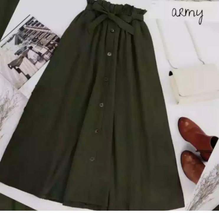 TGE.06Ja23ᴴ • rok panjang wanita / rok panjang full kancing depan / bawahan wanita muslimah /rok pay
