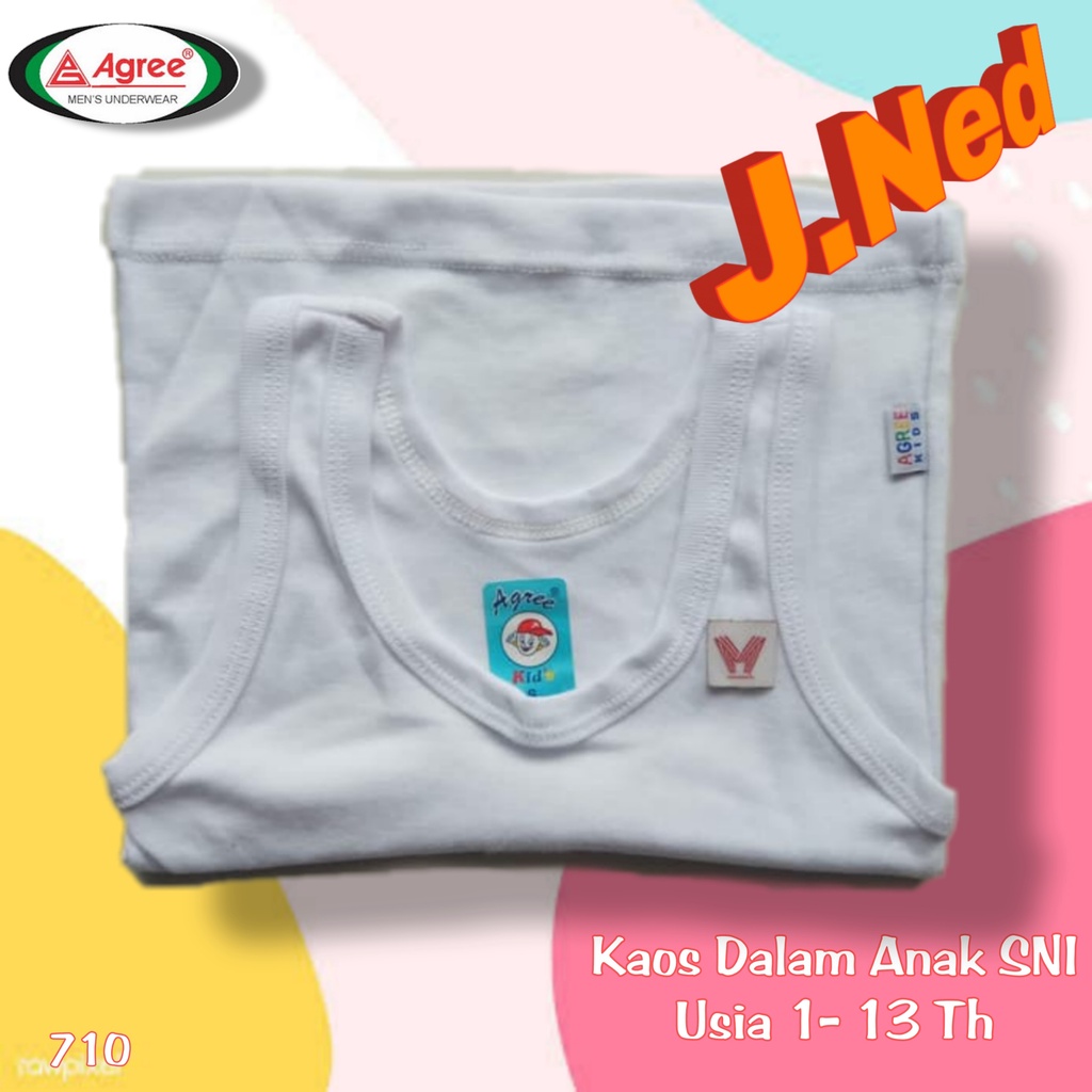 J710 Singlet Kaos Dalam Anak Anak Agree Warna Putih