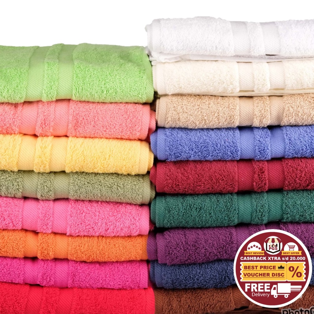 Handuk Mandi NATURAL JUMBO Besar Uk 70 70x140 cm Bath Towel Handuk Hotel Putih Polos Handuk Mandi Putih Abu Biru Navy Brown Coklat Green Grey Hijau Kuning Merah Orange Pink Ungu Purple Red Yellow White Bath Towel Premium Jumbo TEBAL Gramasi 550GSM