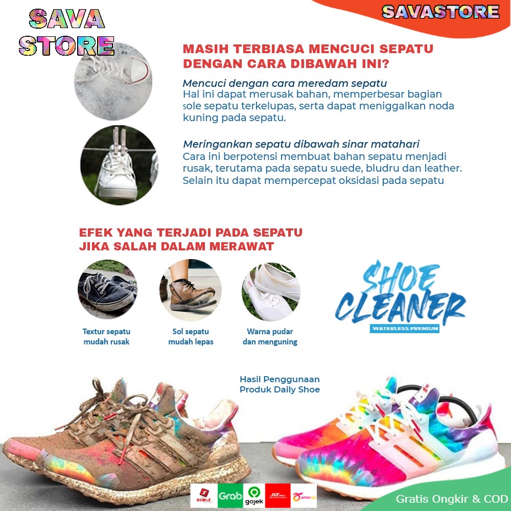 CAIRAN AMPUH PEMBERSIH SEPATU REFILL 1 LITER DAILY SHOE CLEANER 1L WATERLESS - LAUNDRY SEPATU