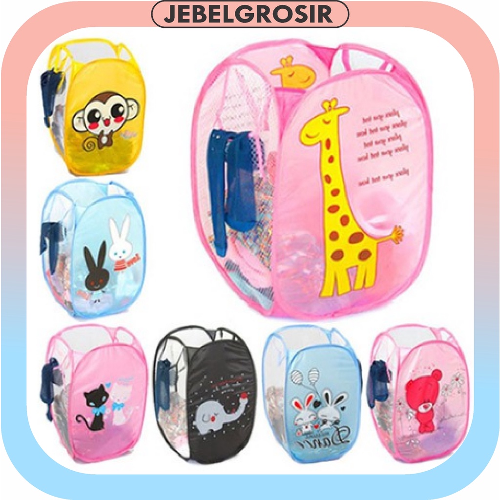 NUZ Jebelgrosir 33 COD Keranjang Baju Kotor Lipat Motif Laundry Basket Keranjang SerbaGuna Import