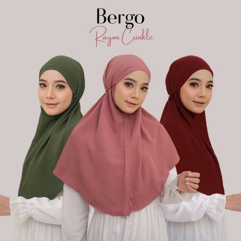 BERGO CRINKLE AIRFLOW SIZE M /JILBAB BERGO CRINKLE AIRFLOW/KERUDUNG BERGO CRINKLE