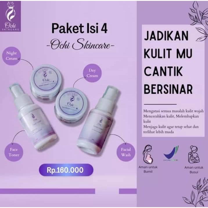 OCHI skincare PLATINUM original paket perawatan premium bpom pemutih wajah aman/SKINCARE WANITA AMAN BPOM