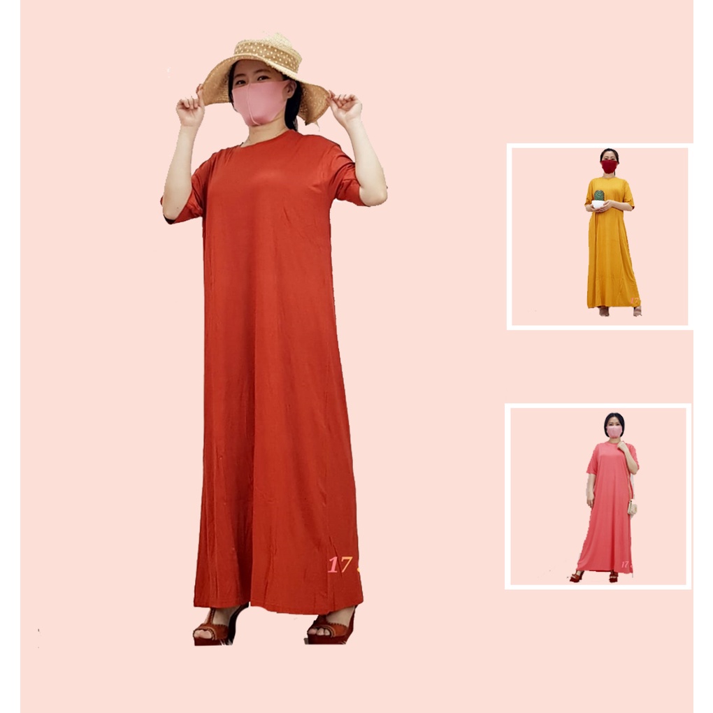 Daster Kaos Panjang Wanita Lengan Pendek Terbaru