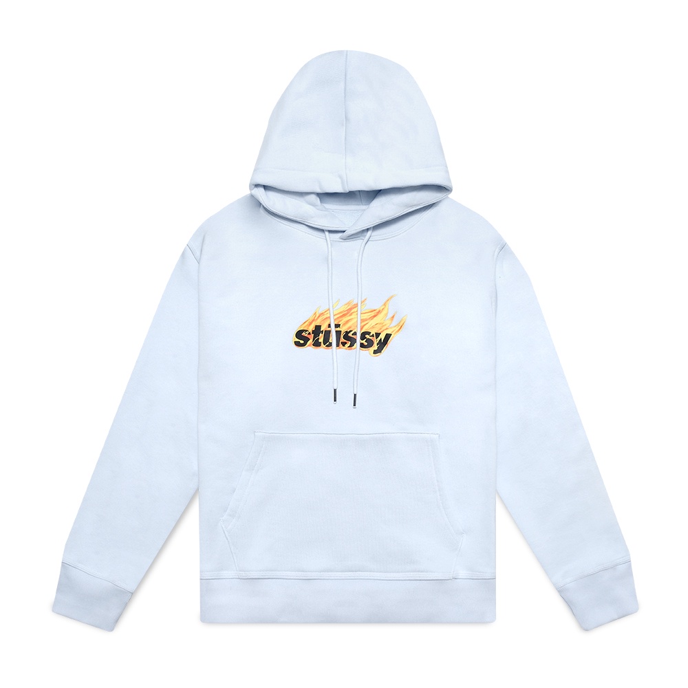 Stussy Flames Hoodie Light Blue