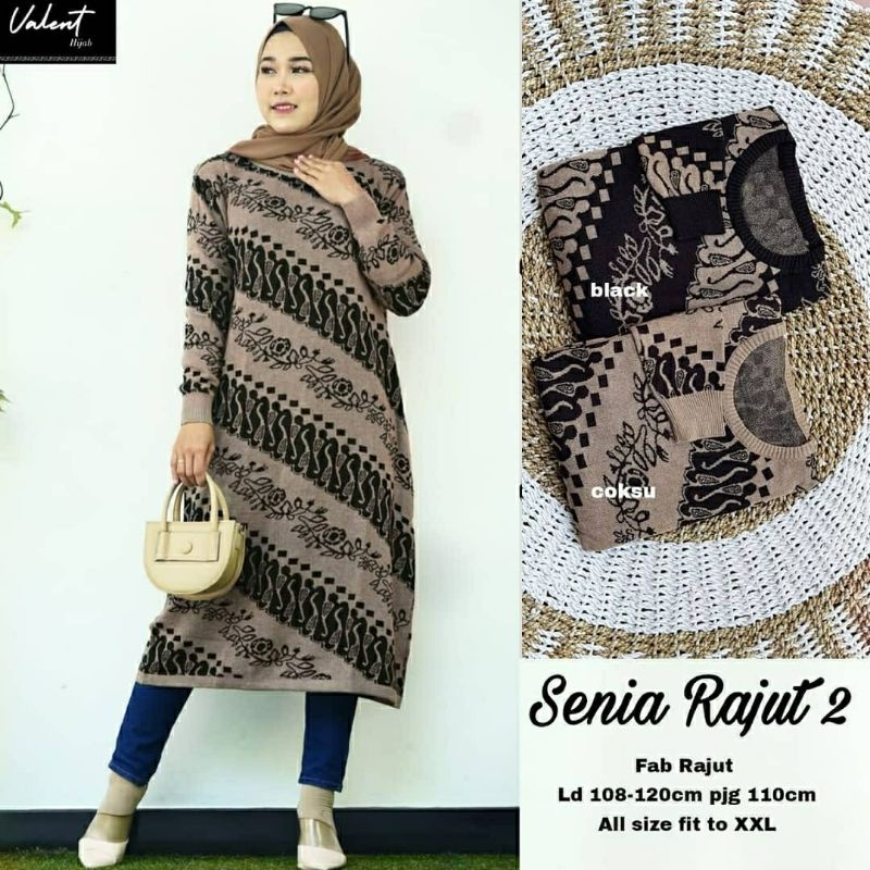 Senia Rajut #2, TUNIK RAJUT JUMBO CANTIK FIT XXL LD 108-126 BAHAN RAJUT PREMIUM TERMURAH OOTD KEKINIAN