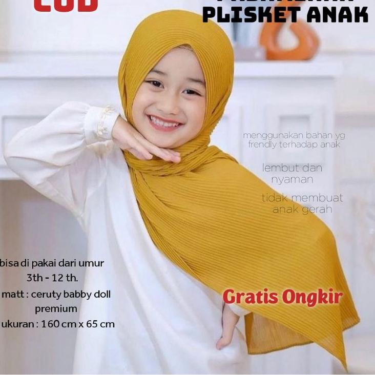 hijab anak pashminah plisket ceruty babby doll premium ◦ TGT.09Ja23ᵁ