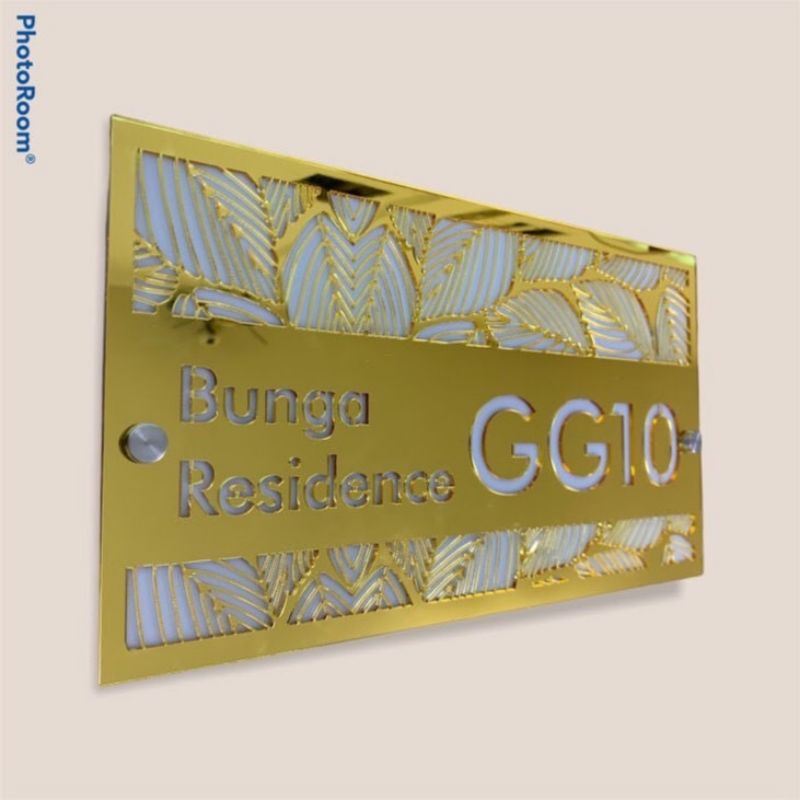 NOMER RUMAH LASER AKRILIK GOLD/SILVER