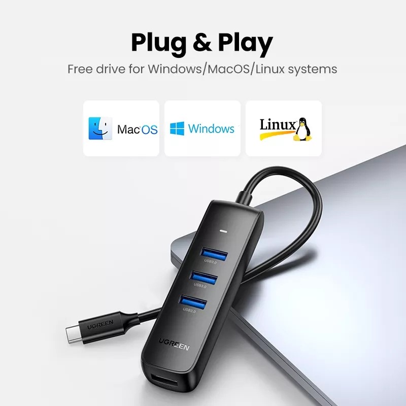 UGREEN USB HUB Type C to USB 3.0 4 Port Up To 5Gbps Data Transfer