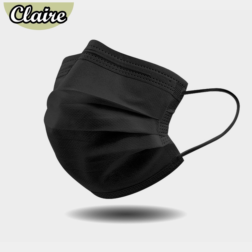 MASKER 3 PLY HITAM ISI 50PCS / MASKER DISPOSABLE HITAM / MASKER 3PLY