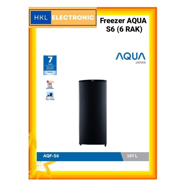 Freezer AQUA S6 Freezer 6 Rak Kapasitas 167L Freezer ASI