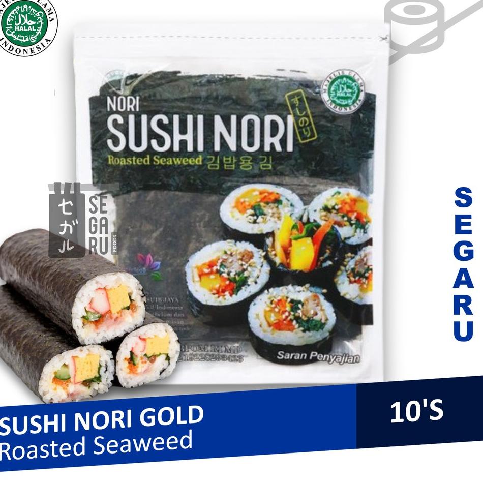 

SALE TERBAIK Sushi Nori Sheet Gold 10 Lembar | Sushi Roasted Rumput Laut Halal MUI