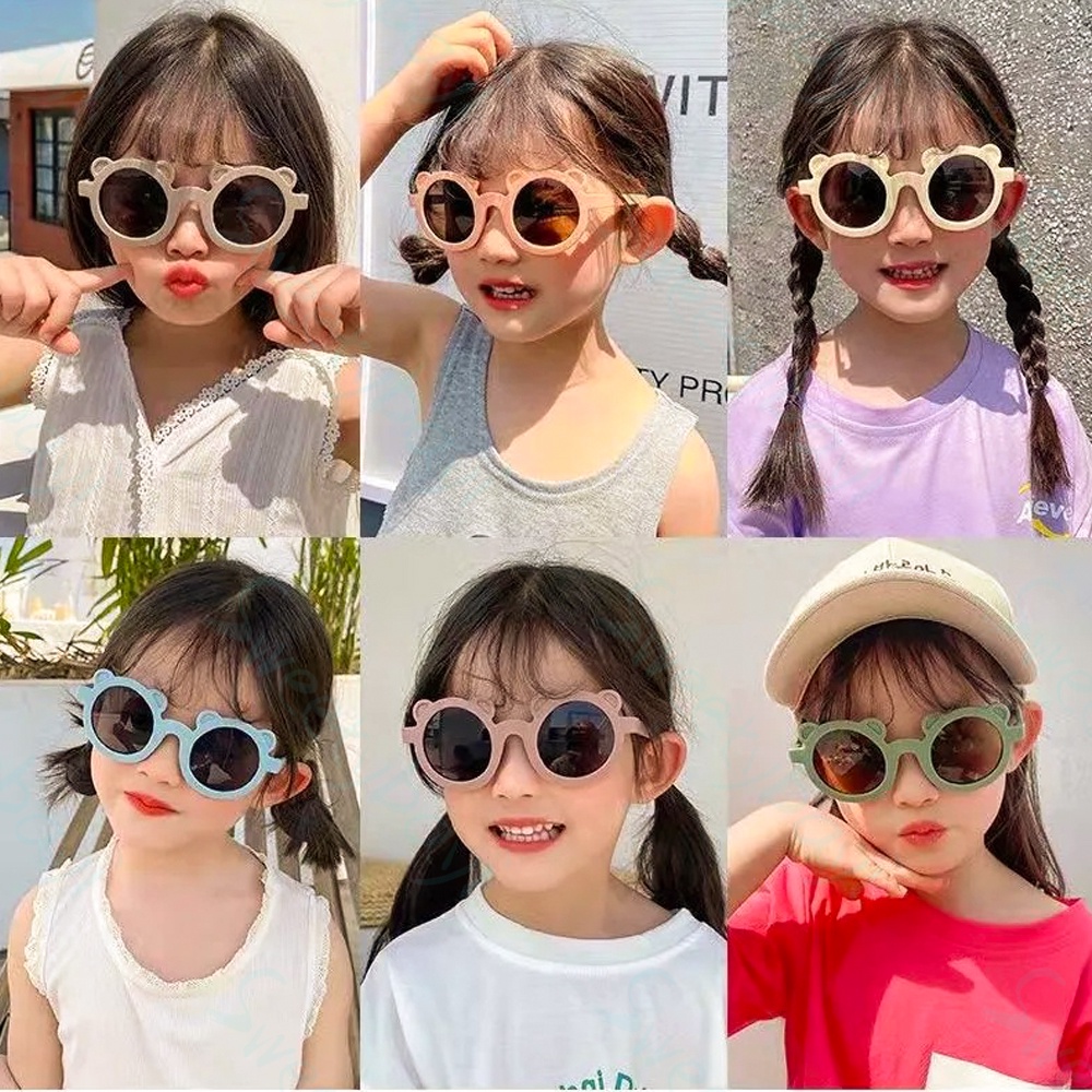 SweetyBayi Kacamata anak bentuk telinga beruang Kacamata hitam anak import kids sunglasses