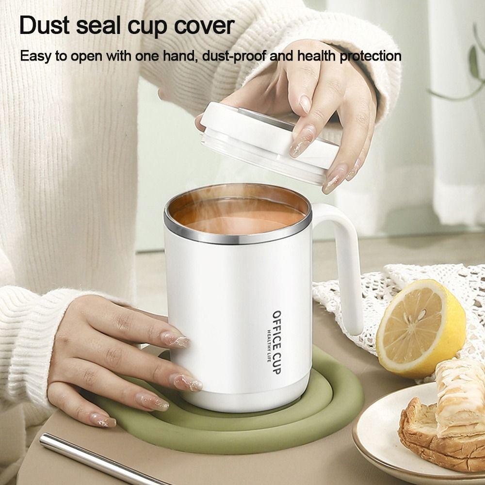 Solighter Mug Kopi Anti Bocor Dengan Pegangan Dan Tutup Double Wall Travelling Cup