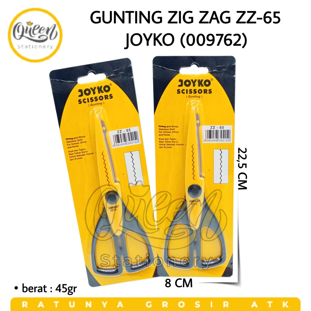 

1 PCS GUNTING ZIG ZAG ZZ65 JOYKO SCISSORS PEMOTONG KERTAS GERIGI (009762)