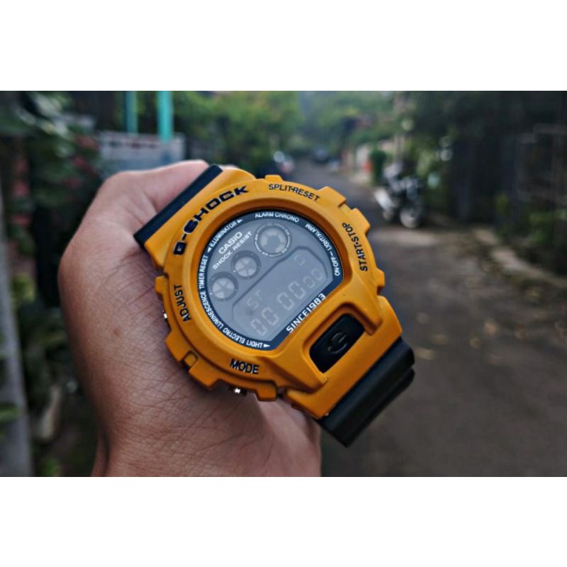 TERBARU JAM TANGAN GSHOCK DW6900 CUSTOM LIMITED EDITION HITAM KUNING DIGITAL SPECIAL EDITION