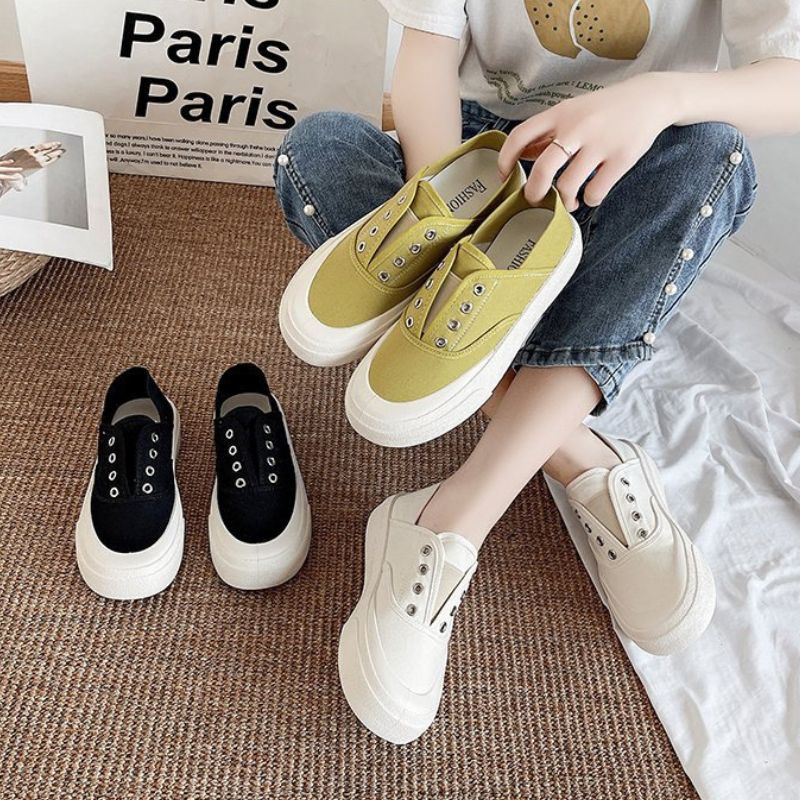 [✅BISA COD] 8092 Sepatu Wanita Import SCS Slip On VIRAL 2021 2022