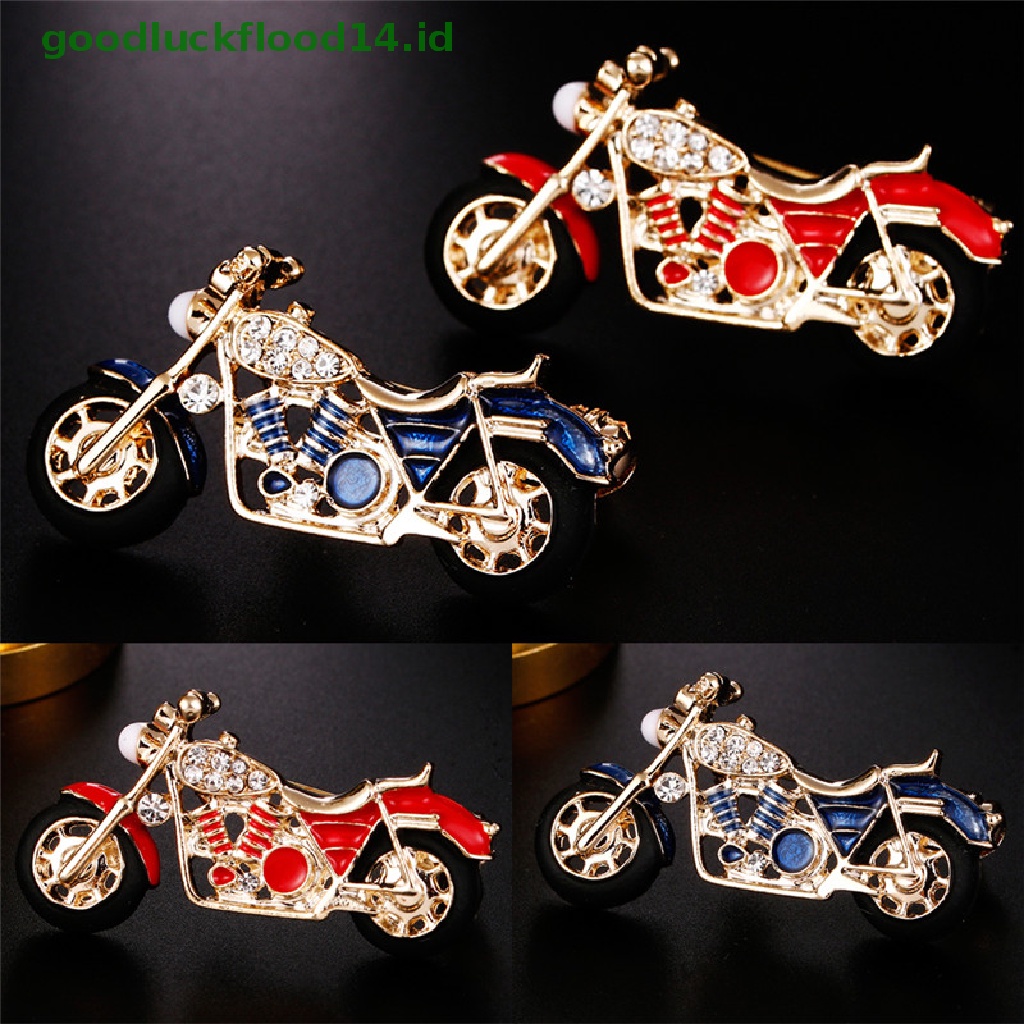 [GOOGFOUR] Enamel Motor Bros Pin Berlian Imitasi Kristal Jas Kerah Bros Perhiasan Hadiah [TOP]