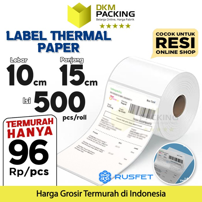 

Term Label Stiker Thermal Paper A6 10X15Mm 100X150 Cm Sticker Barcode Resi