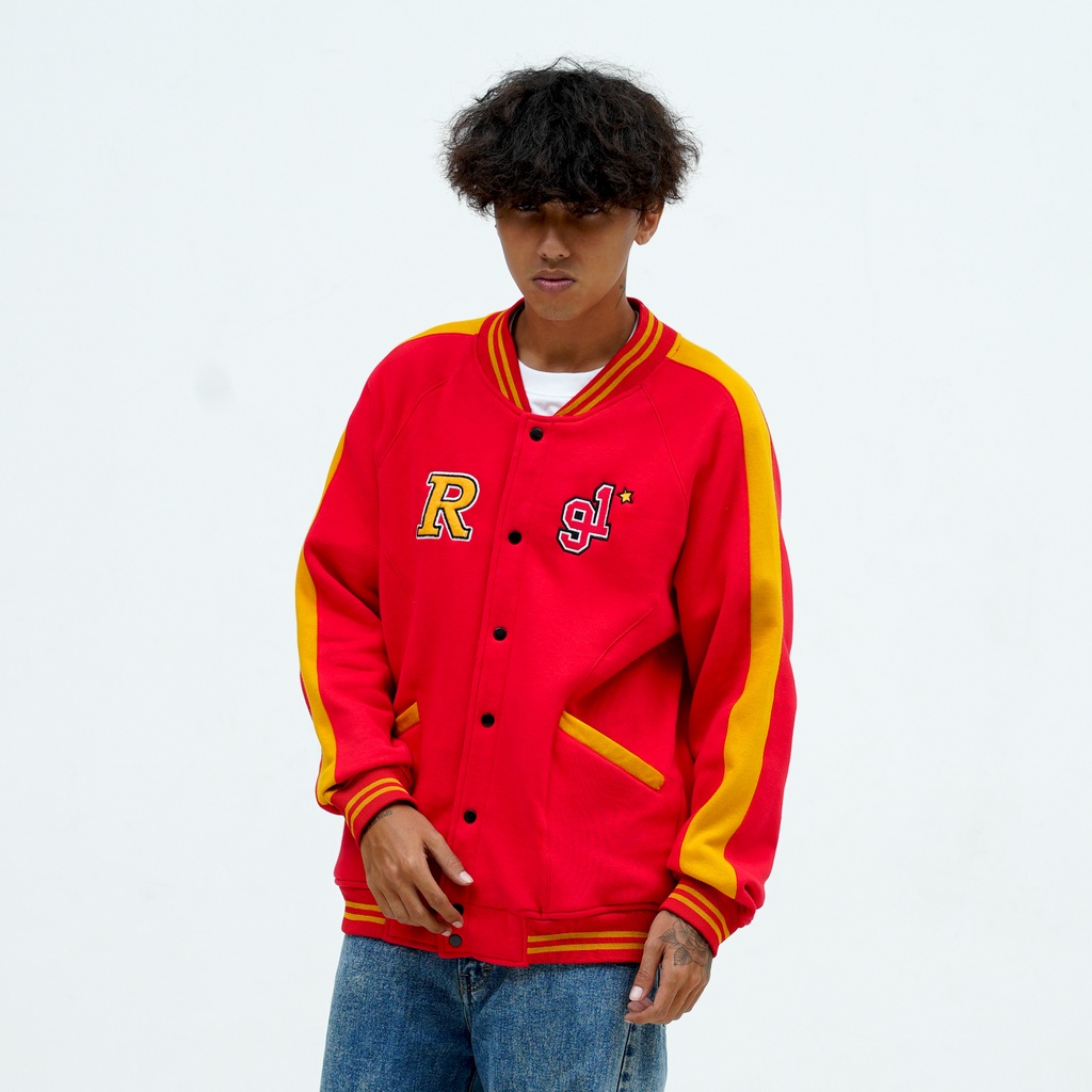 Roughneck VB028 Red R 91 Star Varsity Jacket