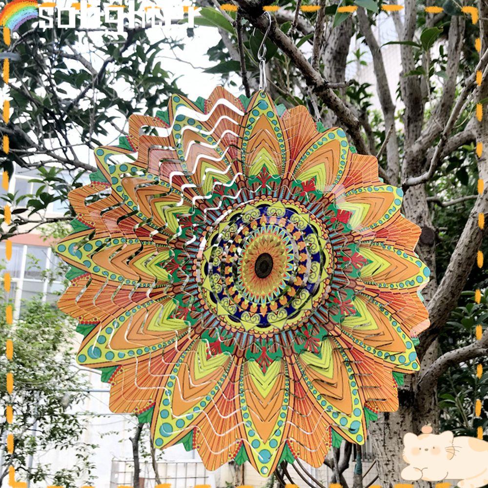 Solighter Wind Spinner Dekorasi Halaman 3D Dekorasi Taman Wind Chime