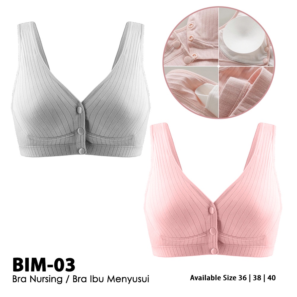 Bra Menyusui Tanpa Kawat Pakaian Dalam Wanita IMPORT BIM-03 BH Spons Bra Wanita Menyusui