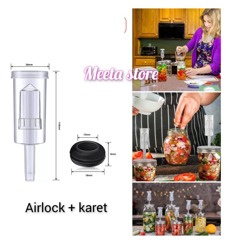 airlock fermentasi anggur wine plus karet grommet