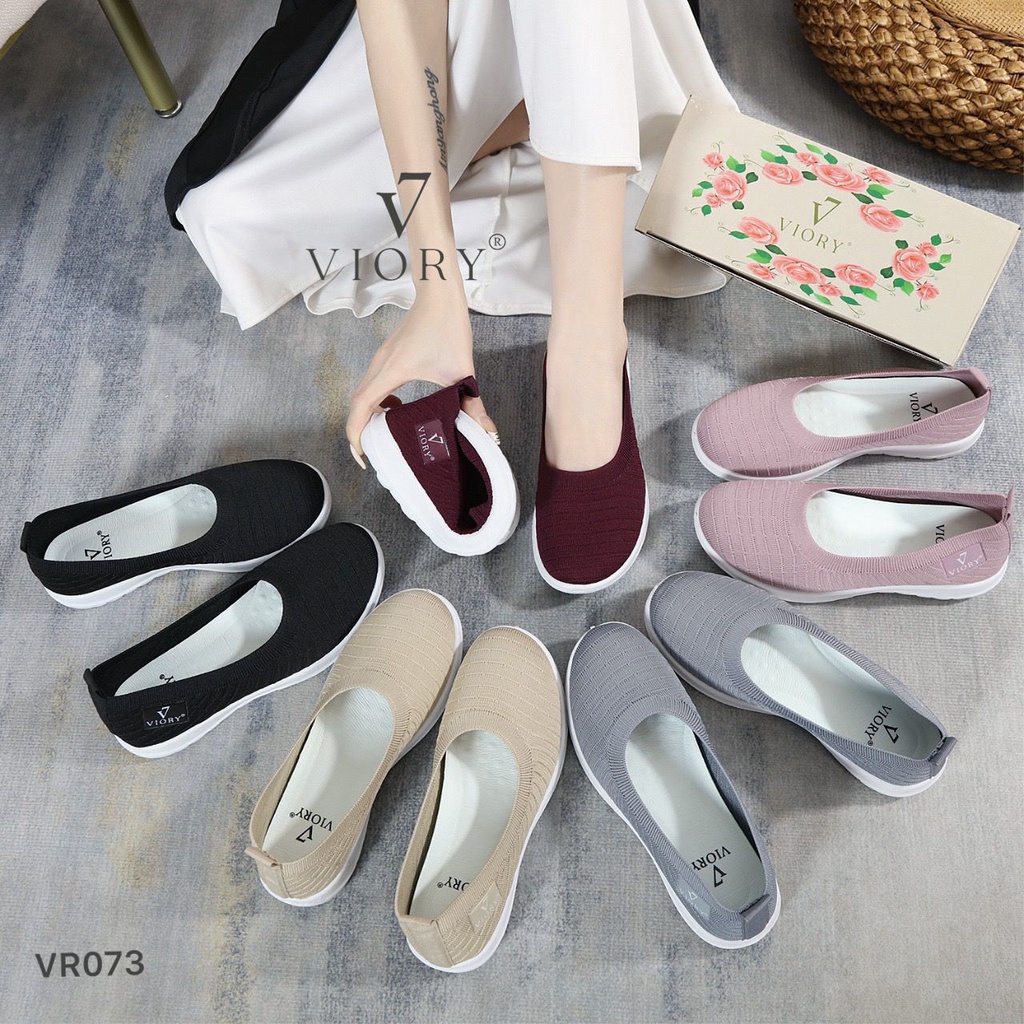 VIORY Sepatu FlyKnit Flat Shoes #VR073 ORIGINAL