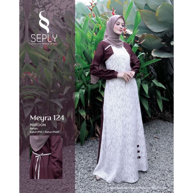 Gamis Seply Meyra 124 Black dan Maroon