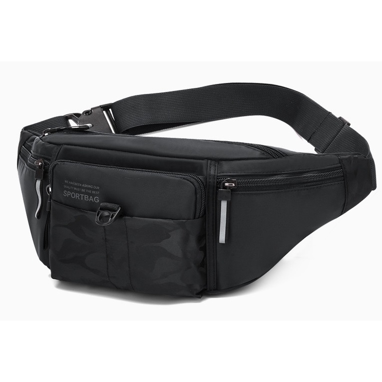 Tas Pinggang Selempang Waist Bag Pria Wanita Bahan Nylon
